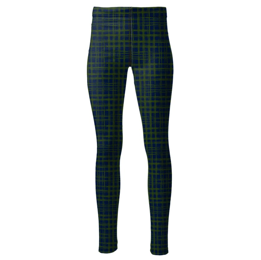 LEGENDARY High-Waisted Leggings - Zapillo Plaid Blue/Green