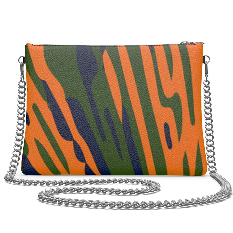 CHERISH Chain Strap Handbag in Orange/Green/Blue Fan