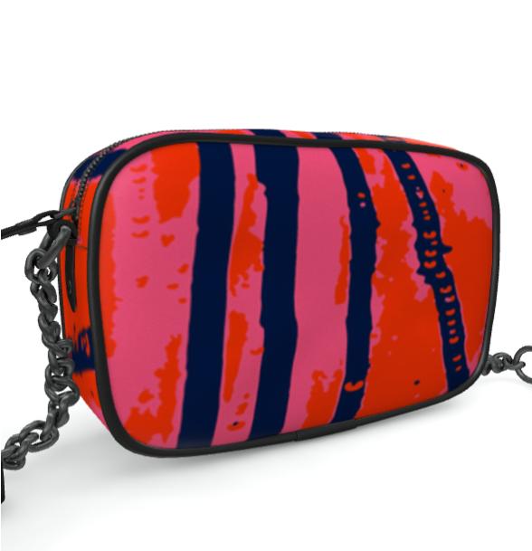 CHAPERONE Nappa Leather Companion Bag in Red/Pink/Blue Esther