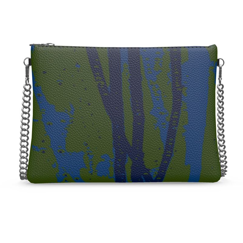 Cherish Chain Strap Handbag in Textured Nappa Leather - Esther Green/ Blue