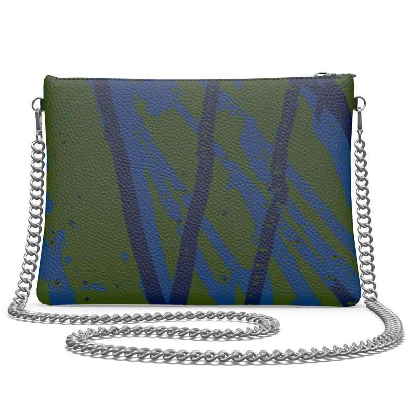 Cherish Chain Strap Handbag in Textured Nappa Leather - Esther Green/ Blue