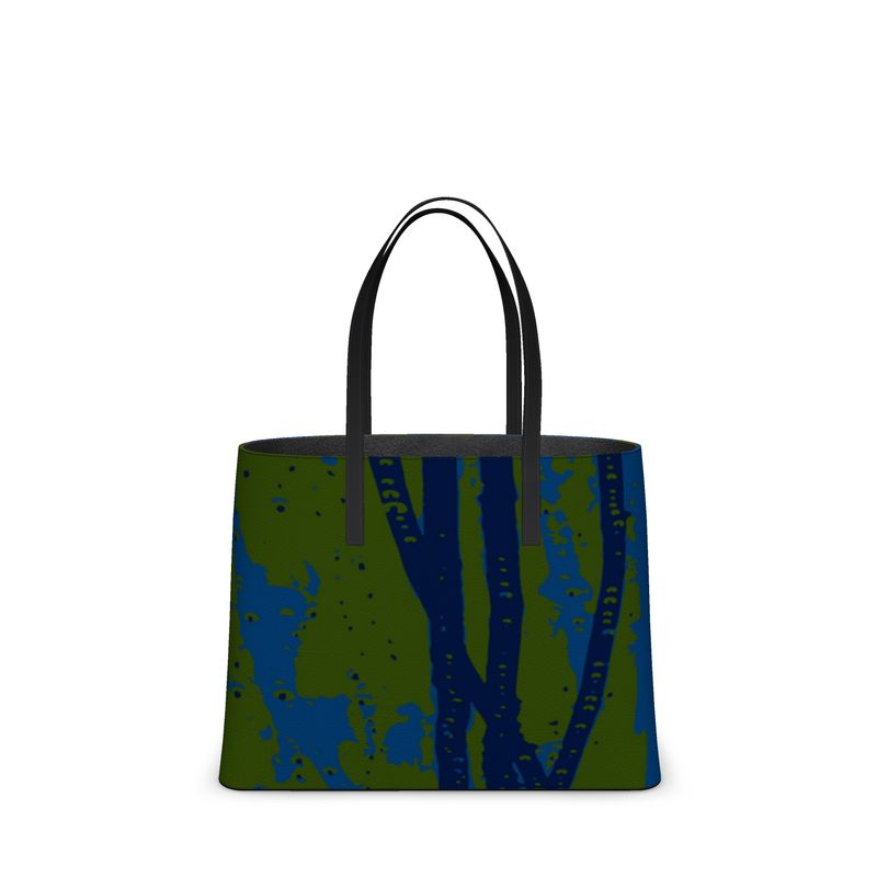 Tenacious Textured Nappa Leather Tote Bag - Esther Green/Blue