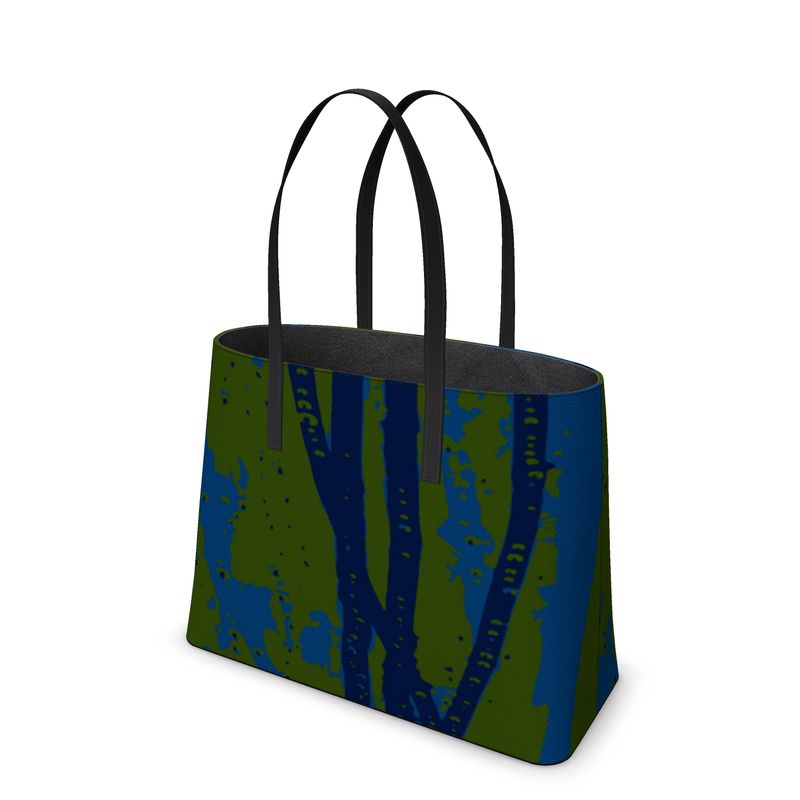 Tenacious Textured Nappa Leather Tote Bag - Esther Green/Blue