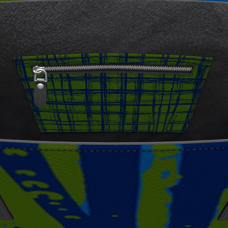 Tenacious Textured Nappa Leather Tote Bag - Esther Green/Blue