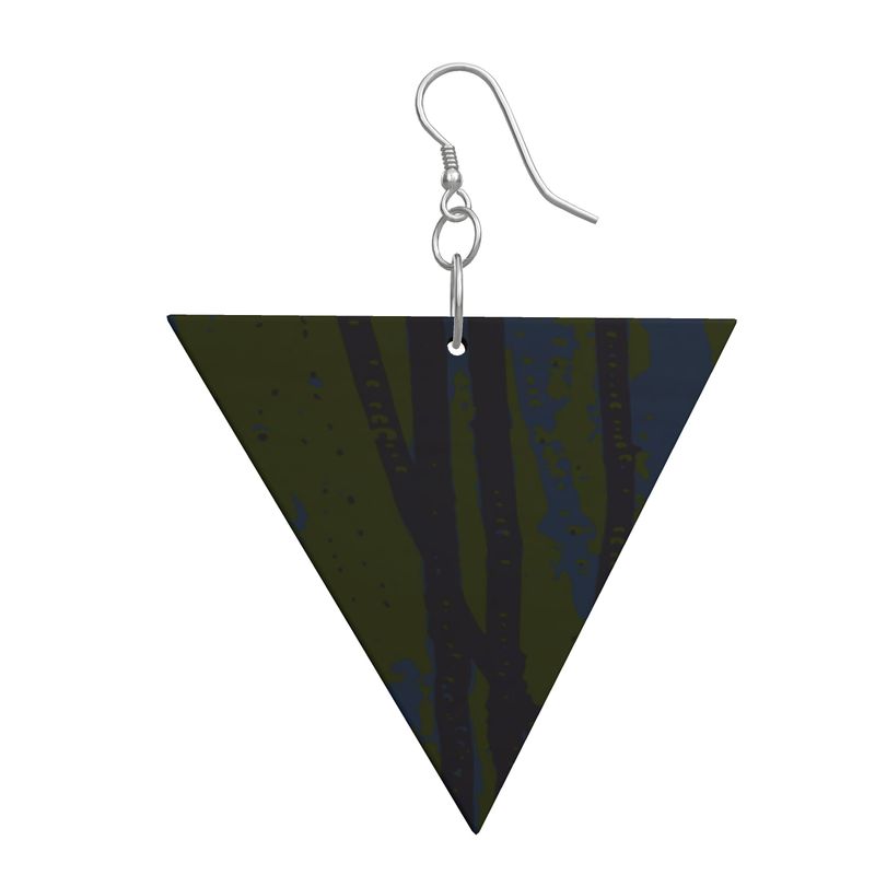 EFFORTLESS Geometric Wooden Drop Earrings -  Esther Green/Blue