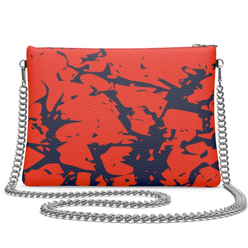 Cherish Chain Strap Handbag in Textured Nappa Leather - Zapillo Swash Red/ Blue