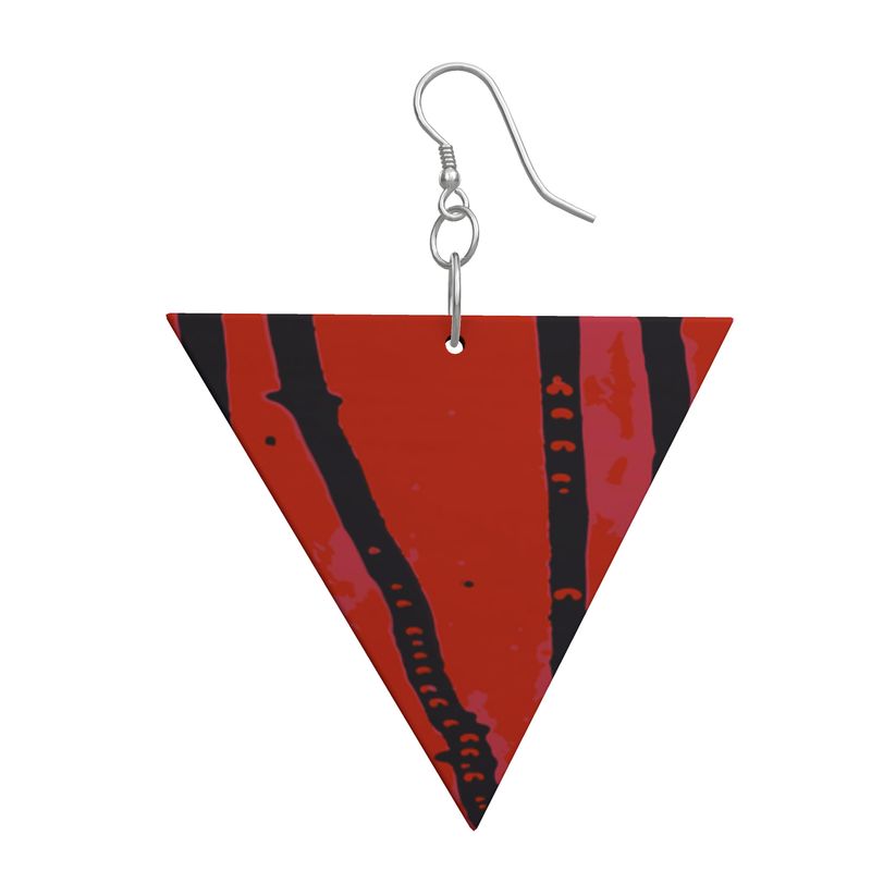 EFFORTLESS Geometric Wooden Drop Earrings - Esther Red/Pink/Blue