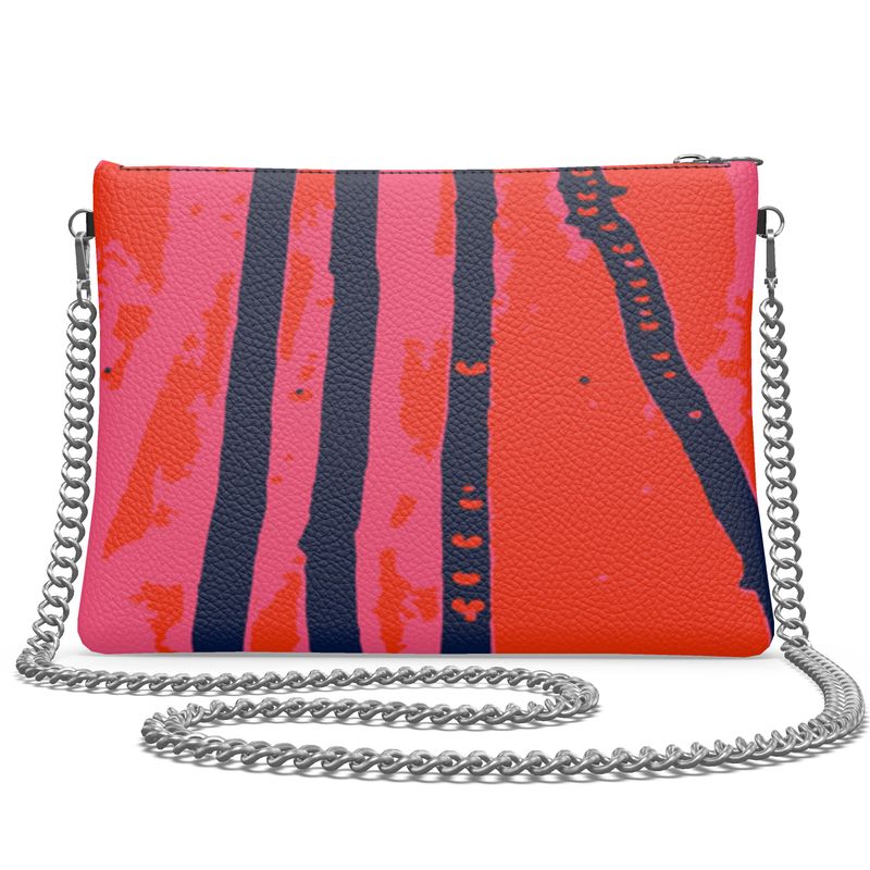 Cherish Chain Strap Handbag in Textured Nappa Leather - Esther Red/Pink/Blue