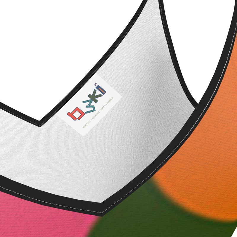 SLINKY Spaghetti Strap Long Slip Dress - Fan orange/pink/green