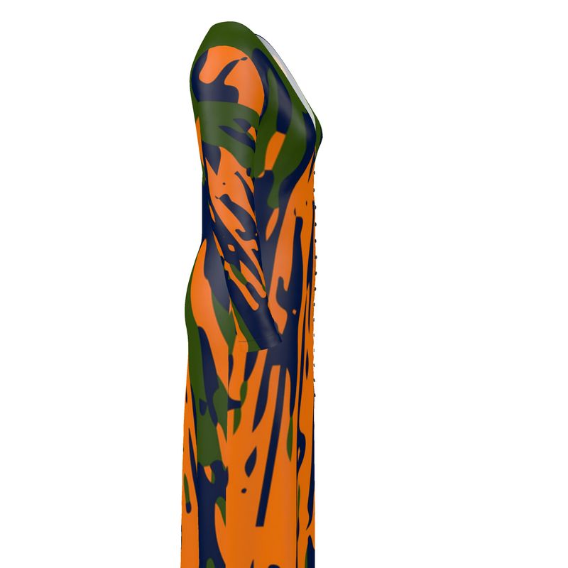 CHIN CHIN Maxi Cardigan Dress - Fan orange/green/blue