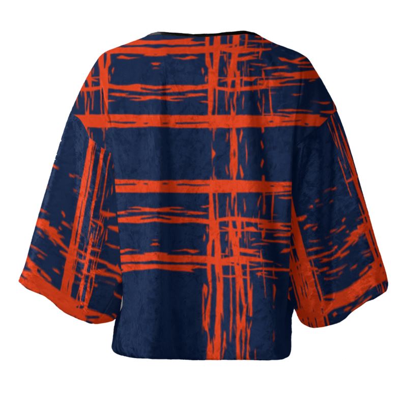 KOOKY Velvet Kimono Jacket IN BLUE & RED 'ZAPILLO PLAID'