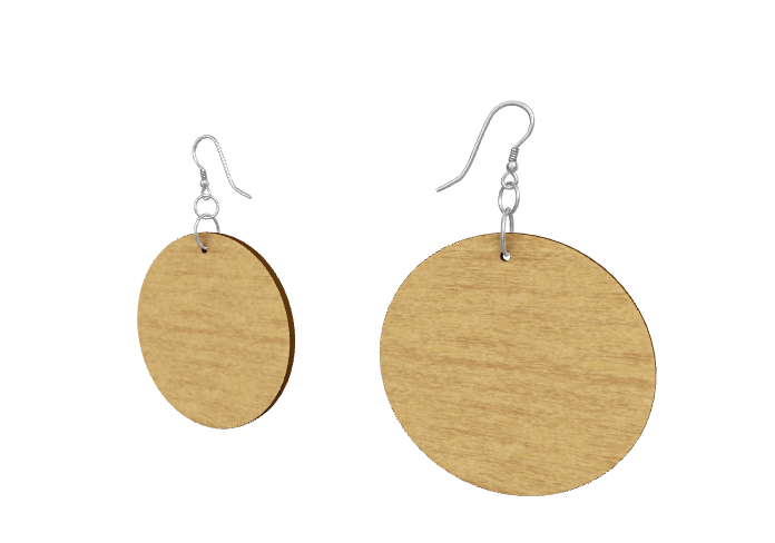 EFFORTLESS Organic Shape Wooden Drop Earrings - Zapillo Plaid Pink/Red//Blue