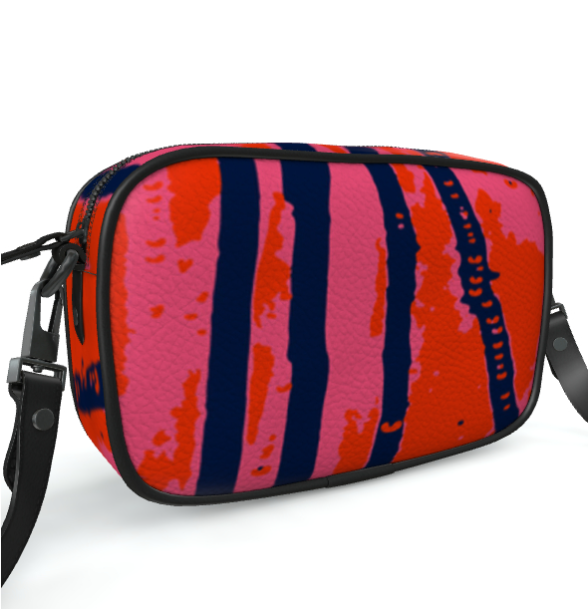 CHAPERONE Textured Nappa Leather Companion Bag with Removable Strap - Esther Red/Pink/Blue