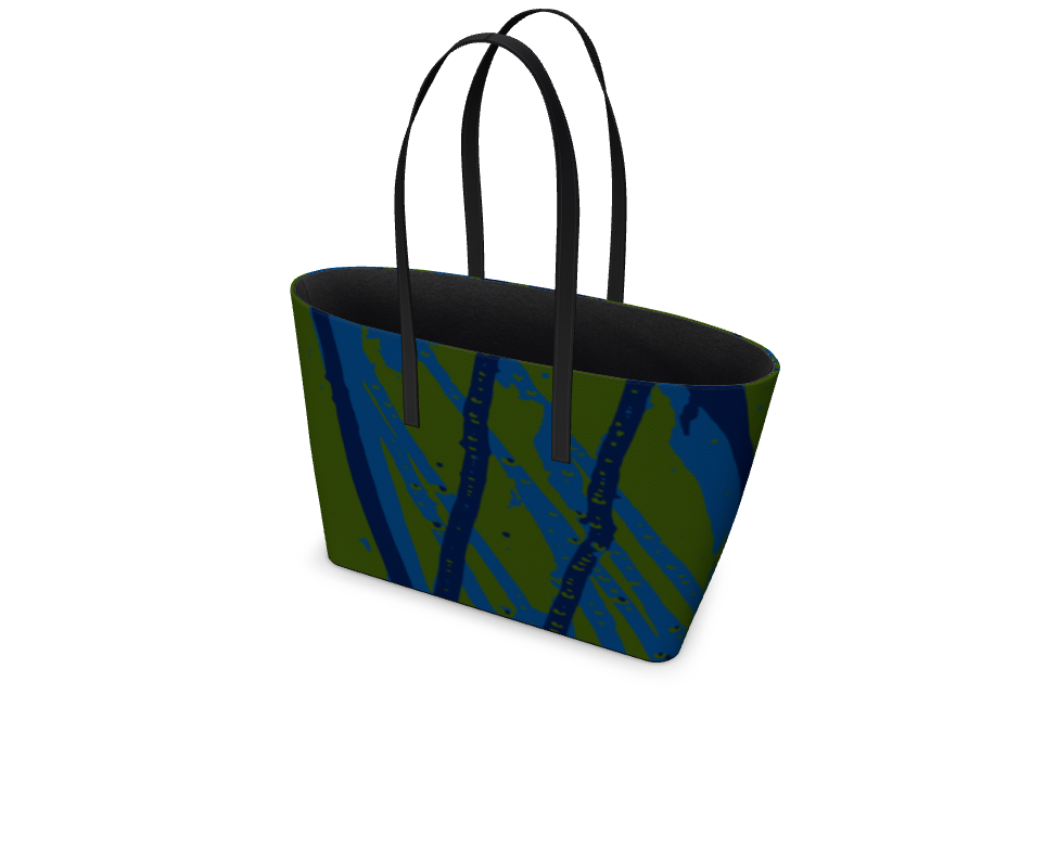 Tenacious Textured Nappa Leather Tote Bag - Esther Green/Blue