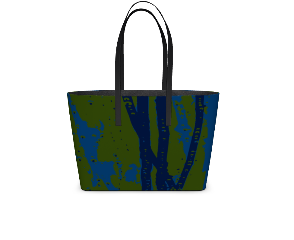 Tenacious Textured Nappa Leather Tote Bag - Esther Green/Blue