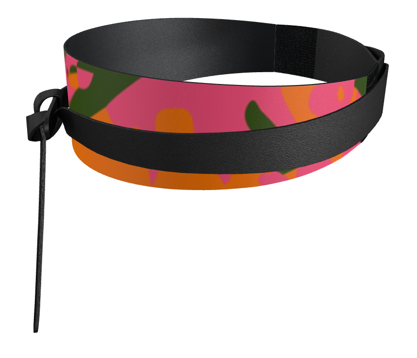 WORTHY Smooth Nappa Leather Wrap Belt - Fan Orange/Pink/Green