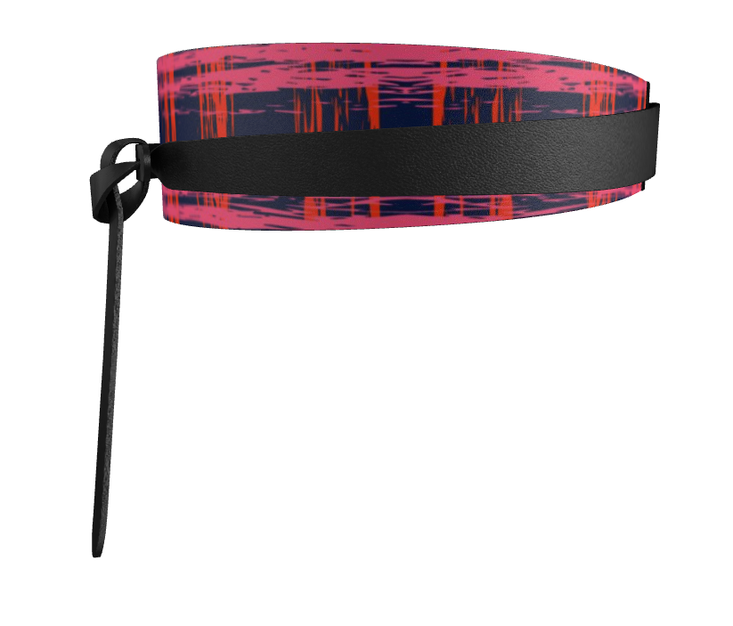 WORTHY Textured Nappa Leather Wrap Belt - Zapillo Plaid Red/Pink/Blue