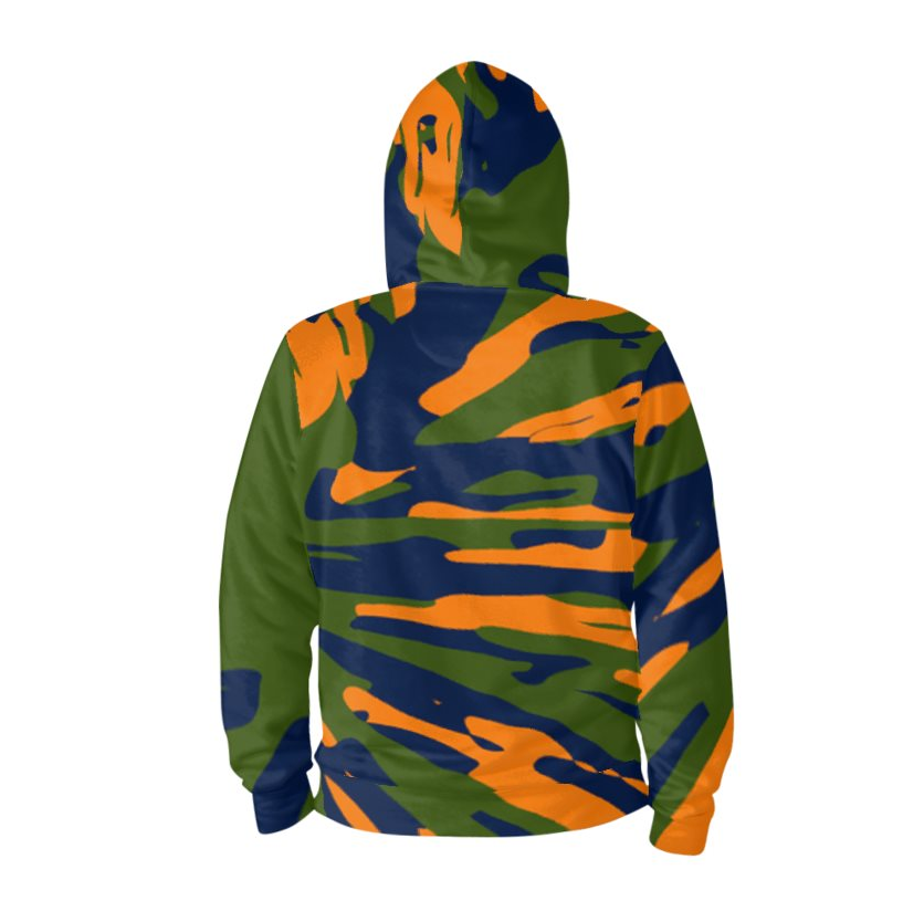 HAPPY Unisex Hoodie Top - Fan Orange/Blue/Green