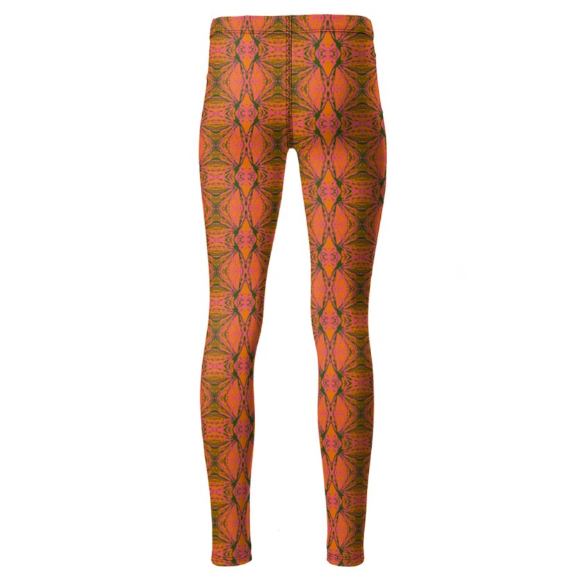 LEGENDARY High-Waisted Leggings - Fan Geometric Orange/Pink/Green