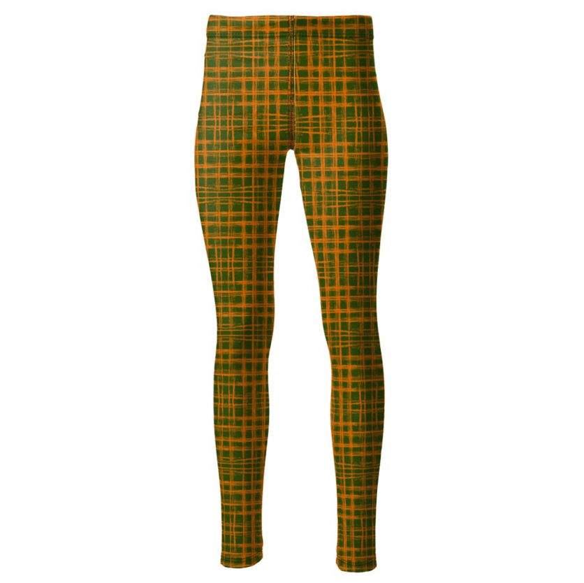 LEGENDARY High-Waisted Leggings - Zapillo Plaid Green/Orange